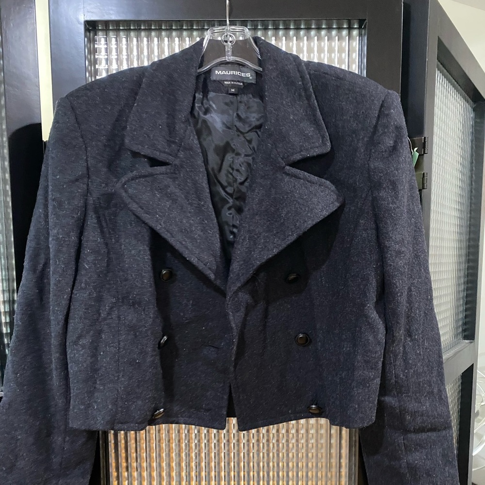 Maurices Authentic | Black Wool Blend Peacoat Leather Buttons | Dry Clean Only